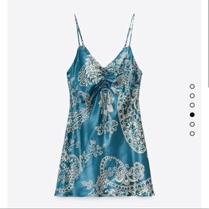 Zara satin mini dress. Paisley